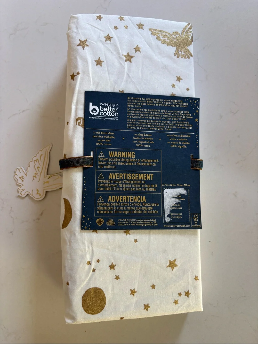Potter Barn Kids Harry Potter Enchanted Night Sky Fitted Crib Fitted Sheet NWT
